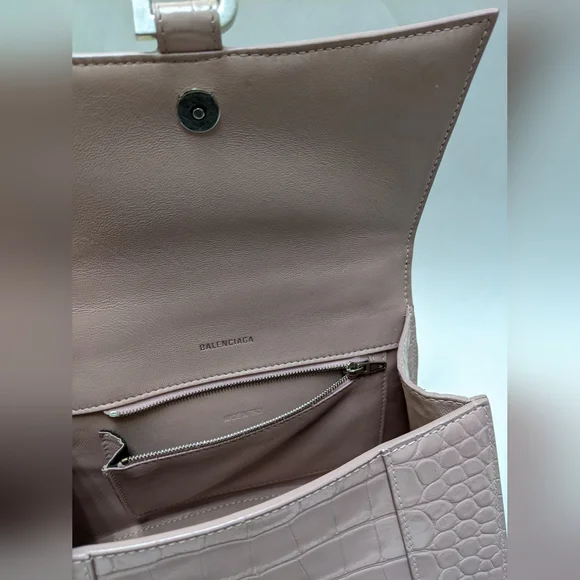 Balenciaga Hourglass Croc Embossed Small "LIVE SHOW TODAY" - Picture 12 of 16